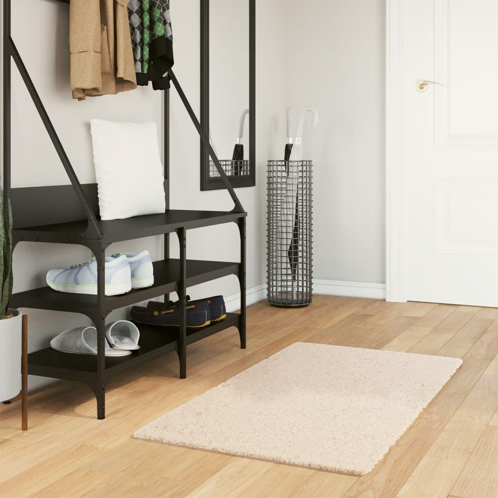 Gulvtæppe HUARTE 60x110 cm kort luv og vaskbart beige
