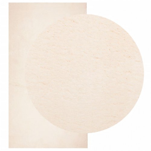 Gulvtæppe HUARTE 60×110 cm - kort luv, vaskbart, beige