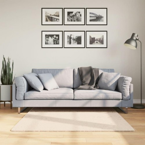 Gulvtæppe HUARTE 120x120 cm - kort luv, vaskbart, beige