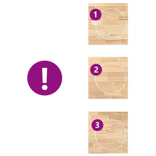 Køkkenbordplade 60x63,5x4 cm massivt egetræ rektangulær