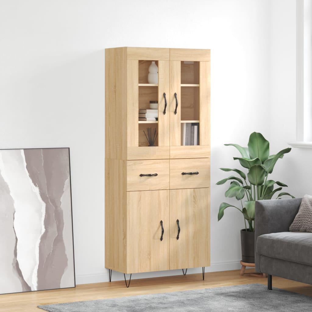 Højskab 69,5×34×180 cm i konstrueret træ - sonoma eg