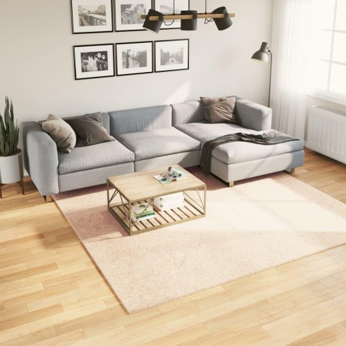 Gulvtæppe HUARTE 240×240 cm - kort luv, vaskbart, beige