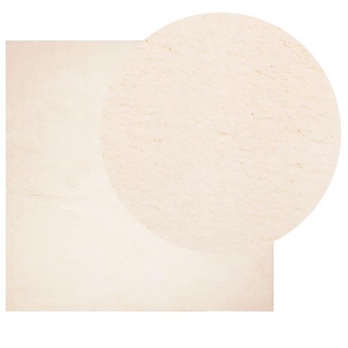 Gulvtæppe HUARTE 240×240 cm - kort luv, vaskbart, beige