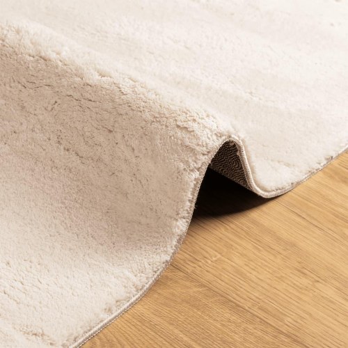 Gulvtæppe HUARTE 240×240 cm - kort luv, vaskbart, beige