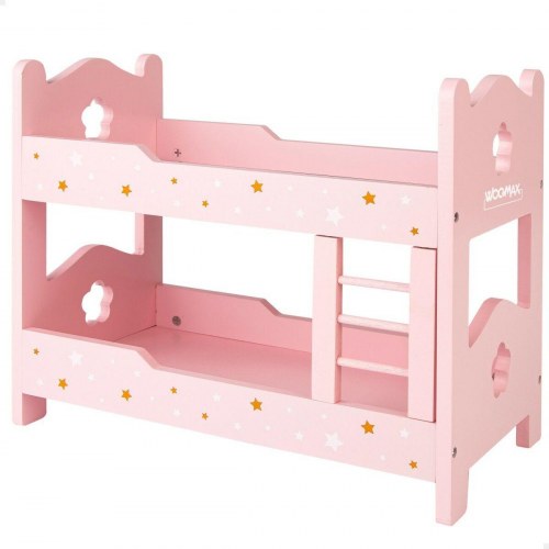 Woomax køjeseng til dukker - Pink, 4 enheder (31 × 26 × 16 cm)