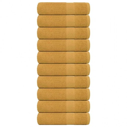 Brusehåndklæder FROGN 10 stk. - guld 70 x 140 cm