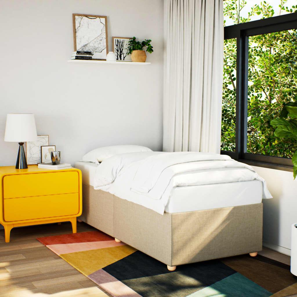 Sengeramme uden madras - creme stof 100 200 cm
