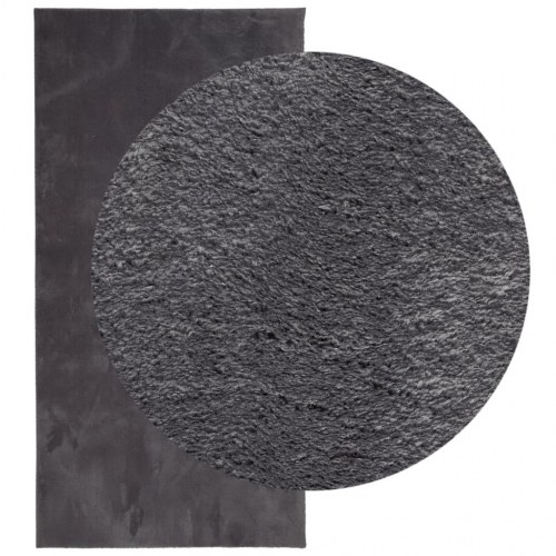 Gulvtæppe HUARTE 100×200 cm - kort luv, vaskbart, antracitgrå