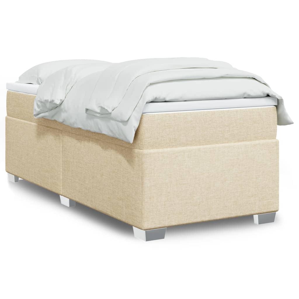 Kontinentalseng med madras og topmadras 100x200 cm - cremefarvet stof