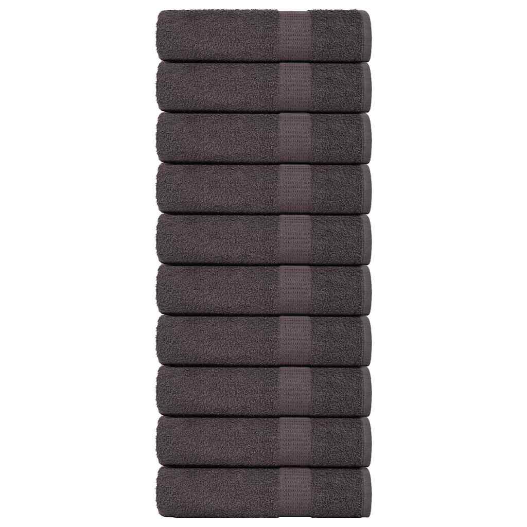 Håndklæder 10 stk. 50x100 cm 360 g/m² 100 % bomuld antracitgrå