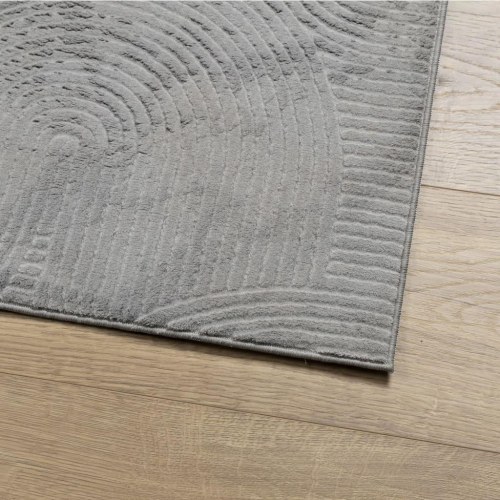Gulvtæppe IZA 240×340 cm - kort luv, skandinavisk look, grå