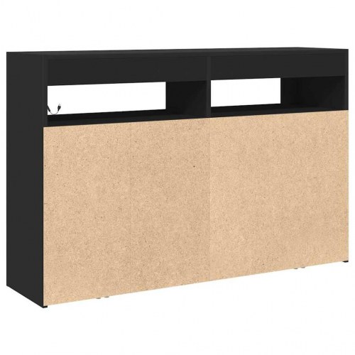 Skænk med RGB LED-lys - sort, 116 x 30 x 75 cm