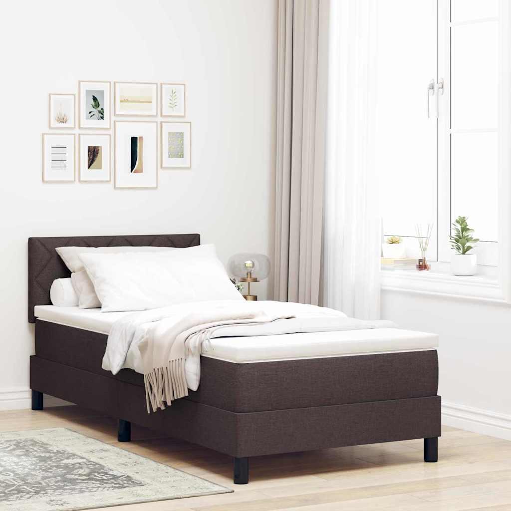 Boxmadras Med Topmadras Med Madras Mørk Brun 100 X 200 Cm Stof