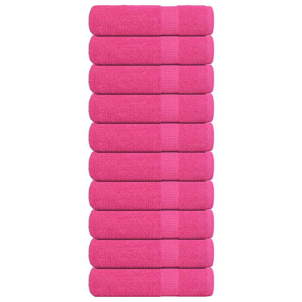 Håndklæder 10 stk. 70x140 cm 360 g/m2 100 % bomuld lyserød