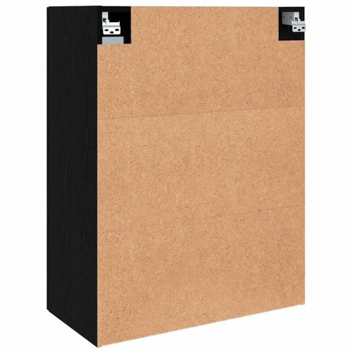 Væghængte skabe 2 stk Sort eg 69.5 x 34 x 90 cm Konstrueret træ