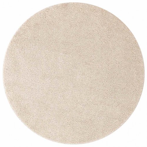 Rundt anti-slip shaggy tæppe - creme 160 x 160 cm (PP)