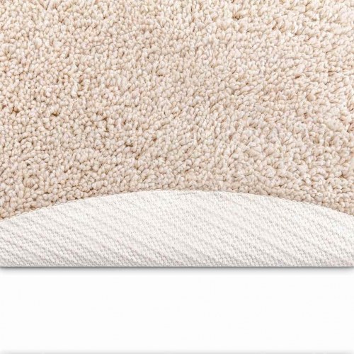 Rundt anti-slip shaggy tæppe - creme 160 x 160 cm (PP)