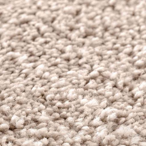 Rundt anti-slip shaggy tæppe - creme 160 x 160 cm (PP)