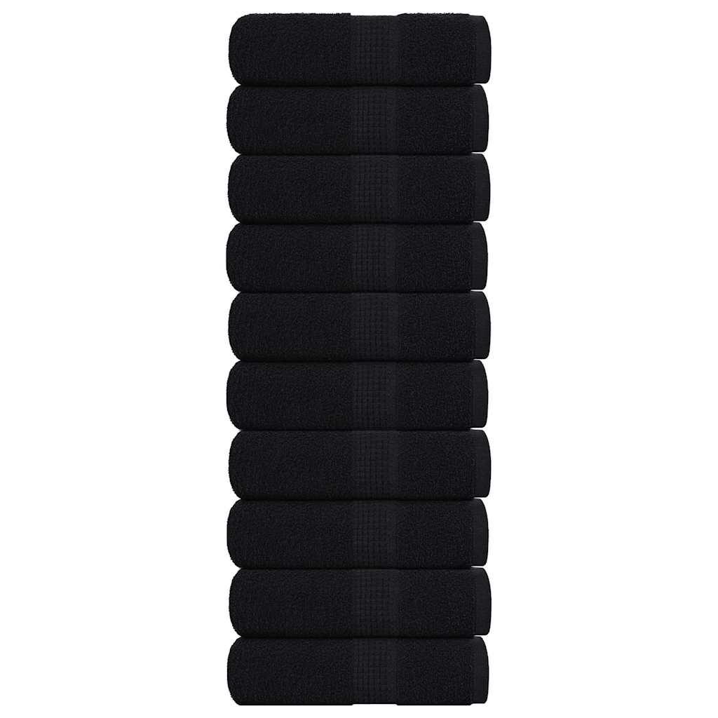 Vaskehåndklæder 10 stk. FROGN sorte 30x30 cm 100% bomuld