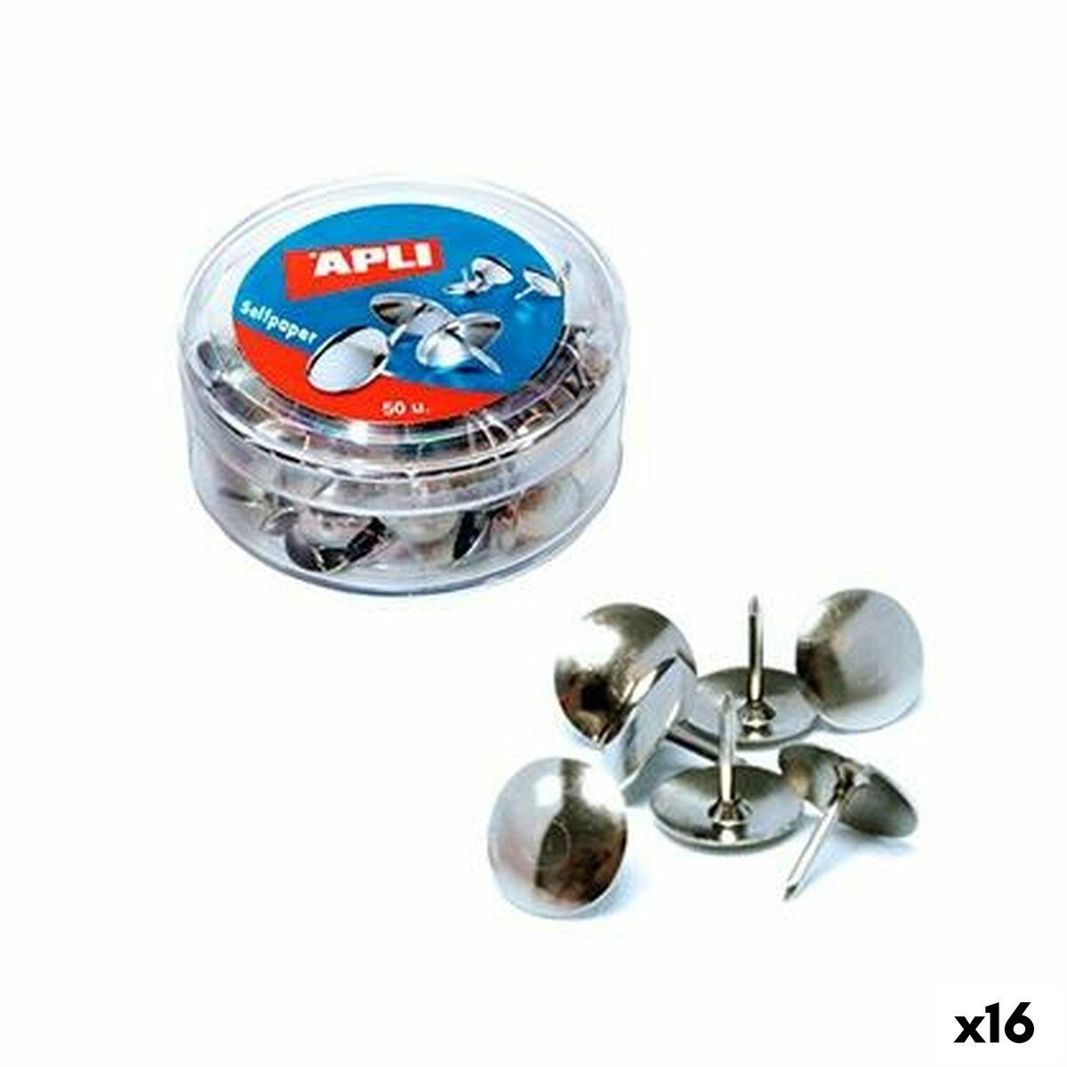 Apli tegnestifter sølvfarvet nikkel - 16 enheder