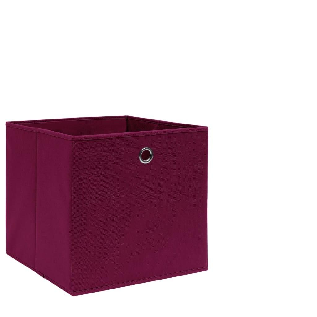 Opbevaringskasser 10 stk. ikke-vævet stof 28x28x28 cm mørkerød billede