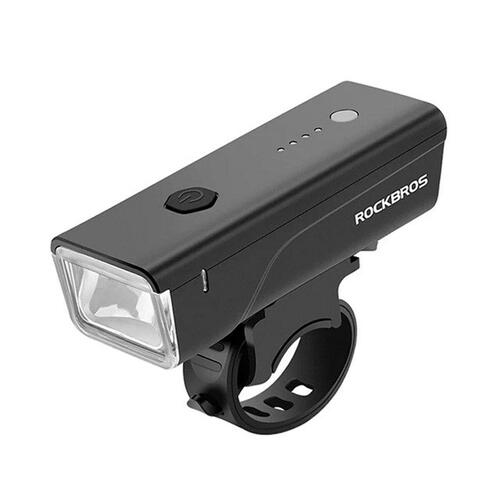 Rockbros LED forlygte til cykel - sort