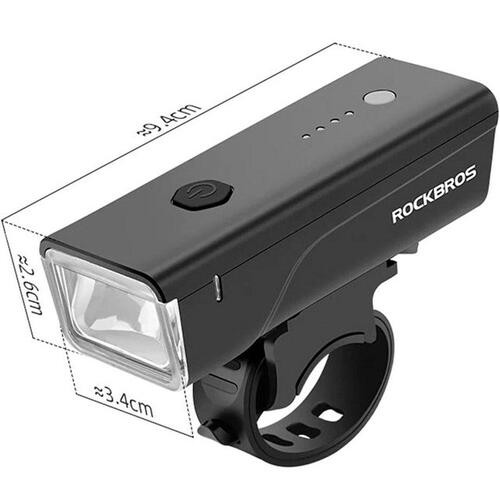 Rockbros LED forlygte til cykel - sort