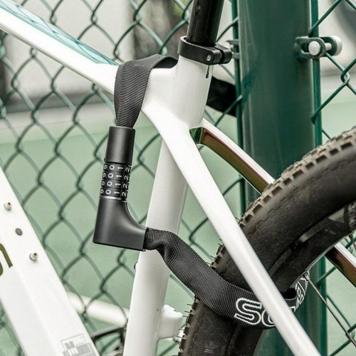 Rockbros cykellås med kode og nøgle - 95 cm, sort