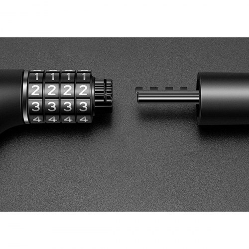 Rockbros cykellås med kode og nøgle - 95 cm, sort