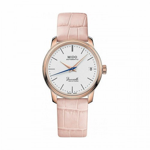 Dameur Mido Baroncelli Heritage automatisk 33 mm - pink læderrem