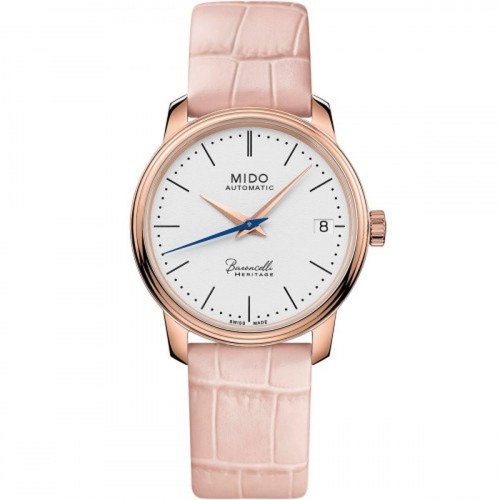 Dameur Mido Baroncelli Heritage automatisk 33 mm - pink læderrem