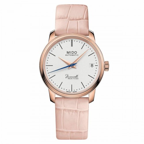 Dameur Mido Baroncelli Heritage automatisk 33 mm - pink læderrem