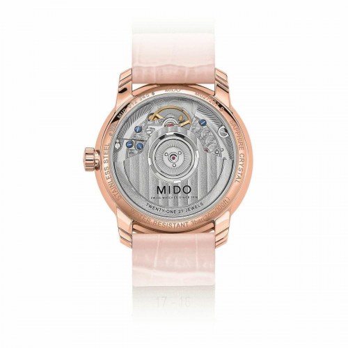 Dameur Mido Baroncelli Heritage automatisk 33 mm - pink læderrem