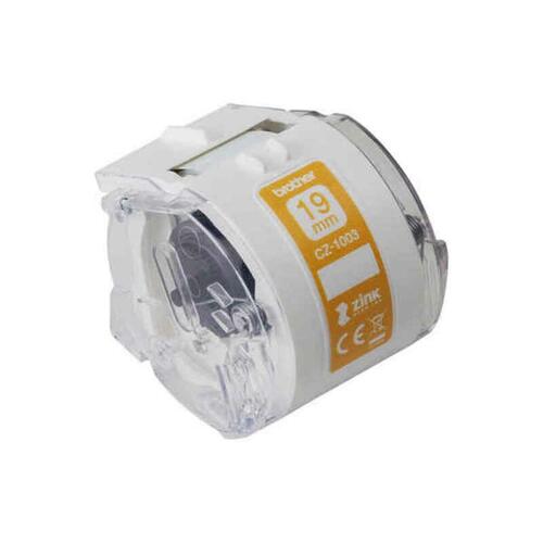 Brother CZ-1003 etiketrulle 19 mm - hvid/gul