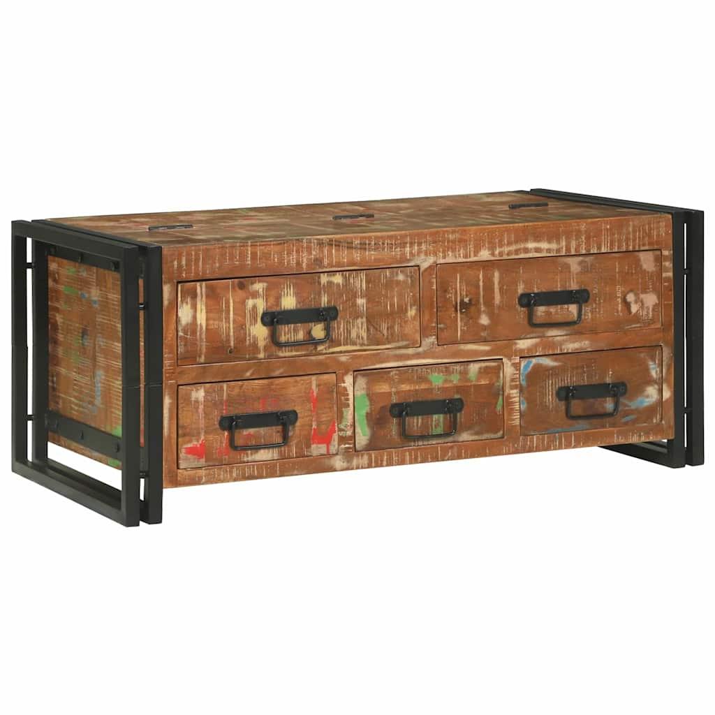 Sofabord med skuffe Brun 90 x 50 x 38 cm Massivt genanvendt træ