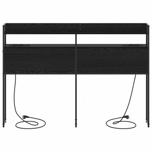 Opbevaringshovedgavl med LED og opladningsstation - sort eg