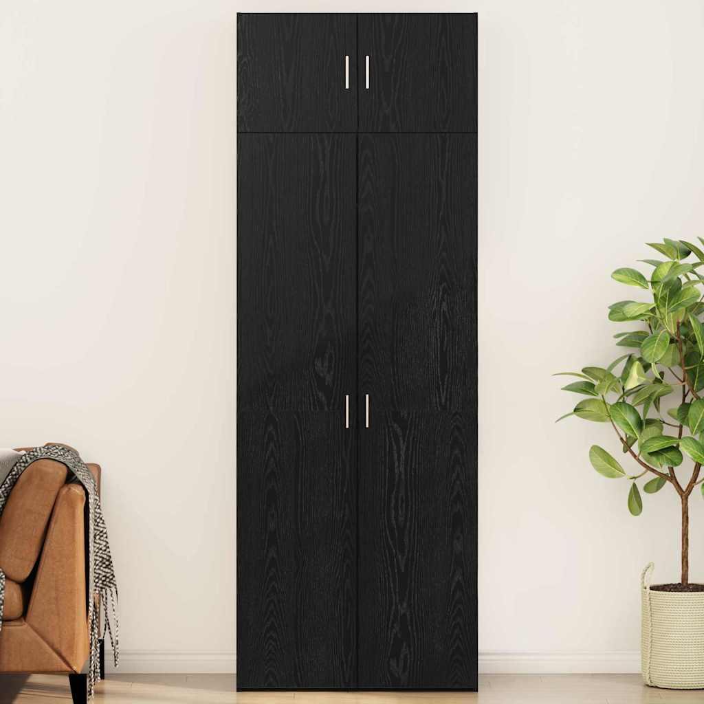 Opbevaringsskab Sort eg 80 x 41 x 225 cm Konstrueret træ