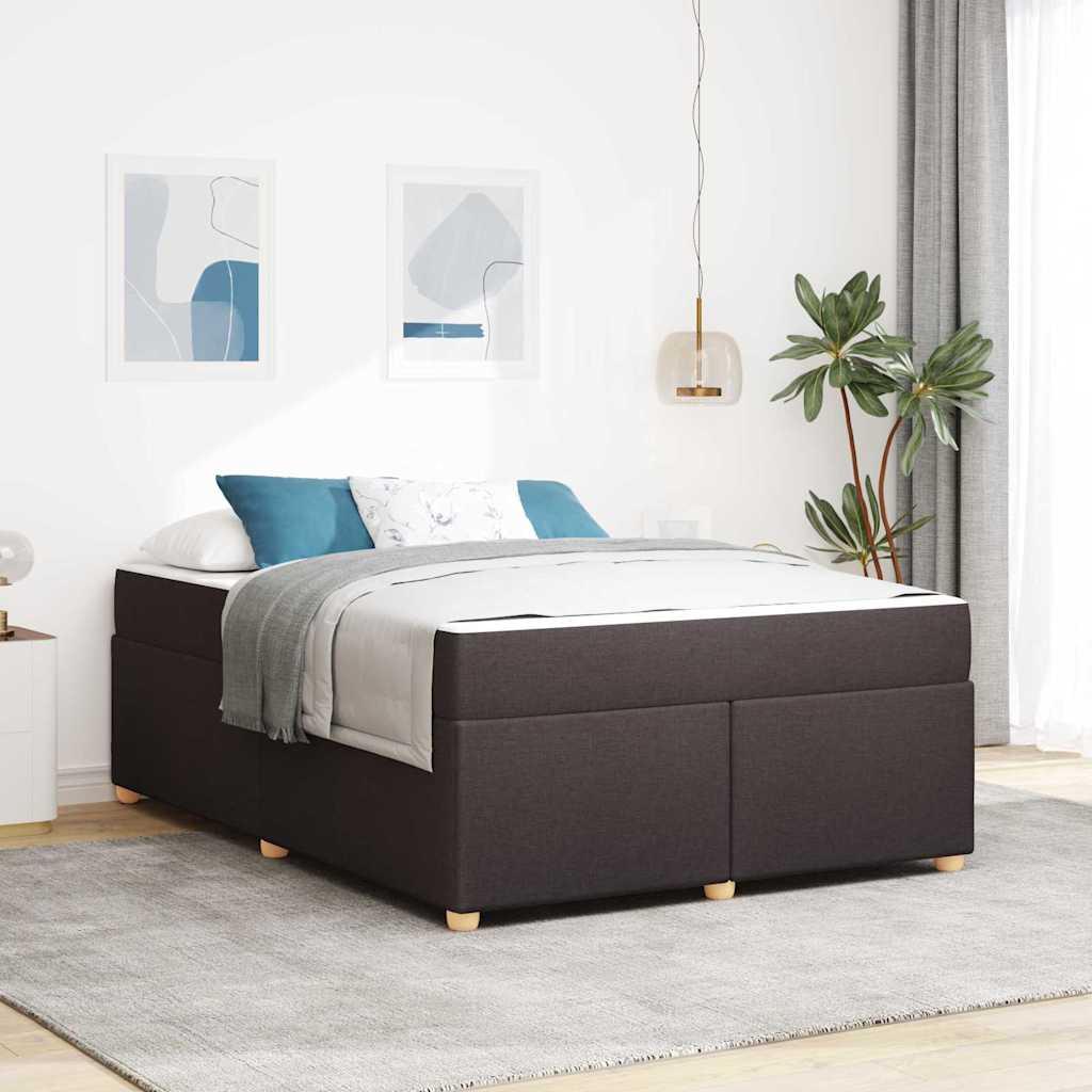 Sengestel med madras Mørk Brun 140 x 200 cm Stof
