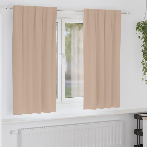 Mørklægningsgardiner med ringe - 2 stk, gråbrun 175 × 140 cm
