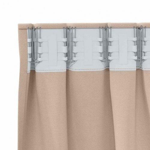 Mørklægningsgardiner med ringe - 2 stk, gråbrun 175 × 140 cm