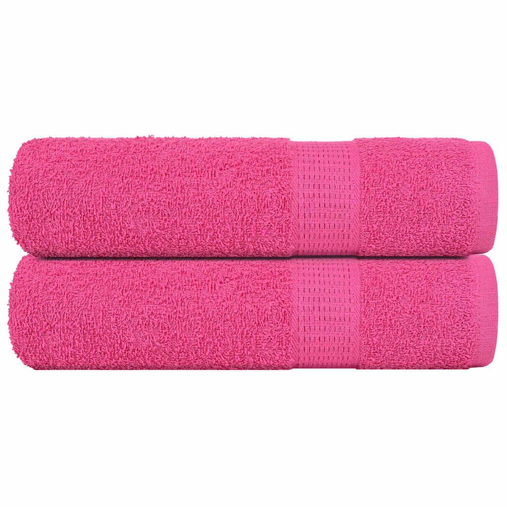 Håndklæder 2 stk. 70x140 cm 360 g/m2 100 % bomuld lyserød