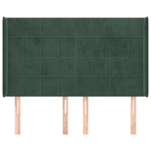 Sengegavl med kanter 147 x 16 x 118/128 cm - mørkegrøn