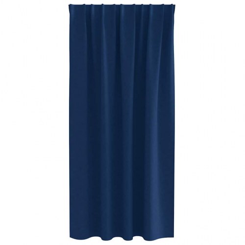 Mørklægningsgardiner med ringe - 2 stk, mørk blå 175 × 140 cm