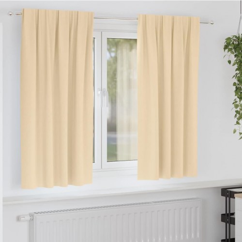 Mørklægningsgardiner med ringe - 2 stk, creme, 175 × 140 cm