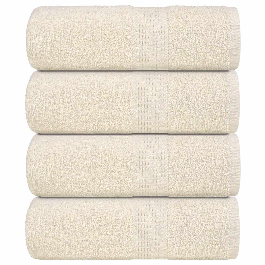 Gæstehåndklæder 4stk. 30x50cm 360 g/m2 100 % bomuld cremefarvet