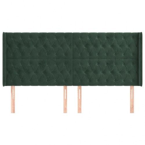 Sengegavl med kanter 203 x 16 x 118/128 cm - mørkegrøn