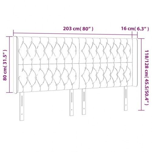 Sengegavl med kanter 203 x 16 x 118/128 cm - mørkegrøn