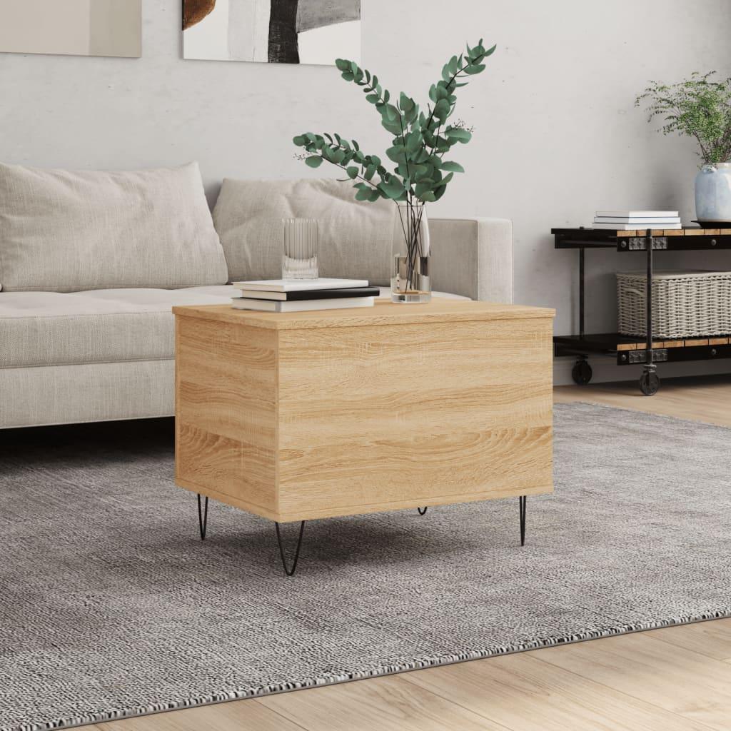 Sofabord 60x44,5x45 cm konstrueret træ sonoma-eg