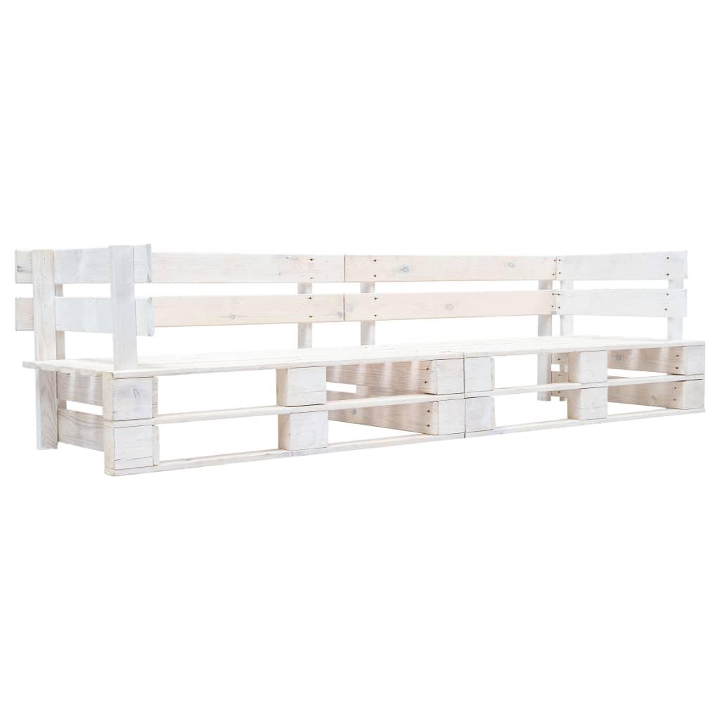 2-personers pallesofa til haven træ hvid