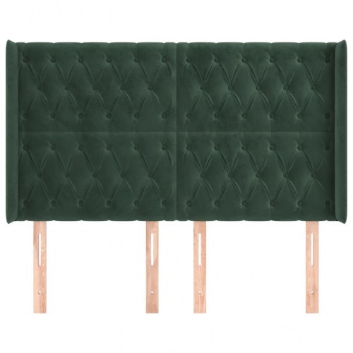 Sengegavl med kanter 163 x 16 x 118/128 cm - mørkegrøn